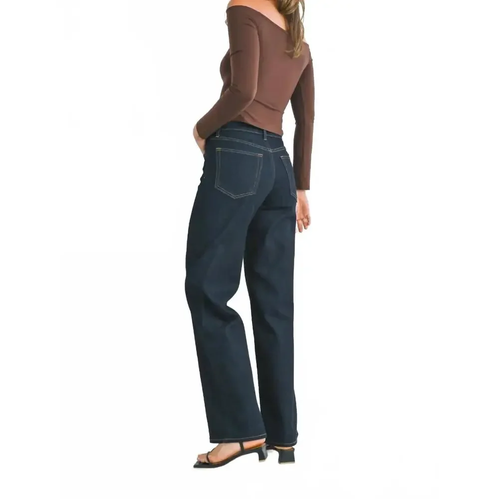 Just Black Dark Indigo Wide Leg Jeans - Picture 4 of 5
